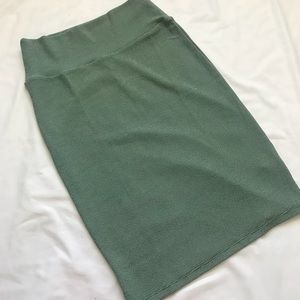 EUC Lularoe XS Green/Cream Polkadot Cassie